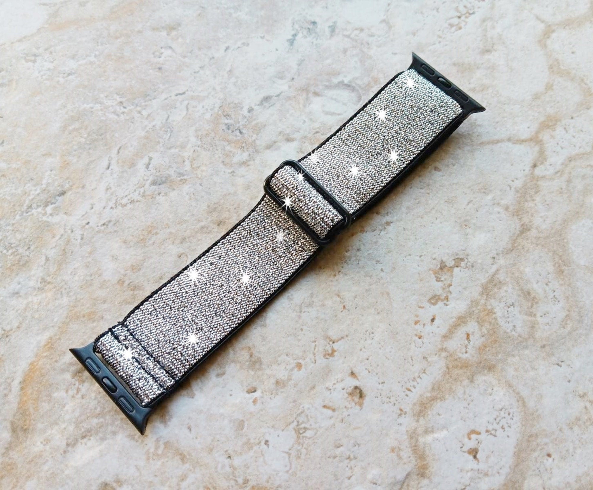 Apple Watch Sparkling Elastic Band for Ultra 2 9 8 7 SE 6 5 4 3 2 1 Series 49mm 45mm 44mm 42mm 41mm 40mm 38mm Nylon Adjustable Stretch Strap